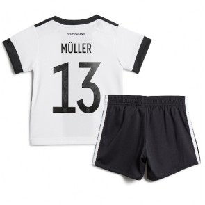 Germany Thomas Muller #13 Replica Home Stadium Kit for Kids World Cup 2022 Short Sleeve (+ pants)